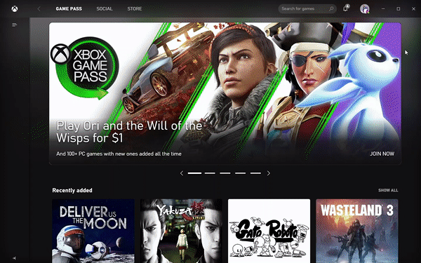 Xbox app on Windows